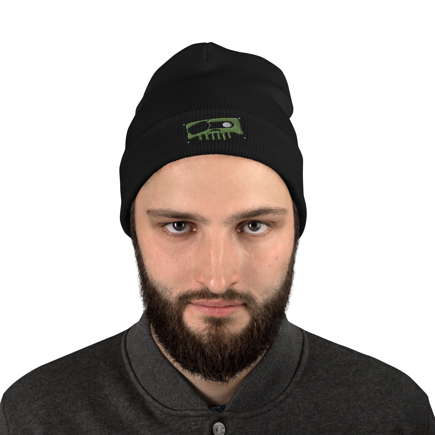 Green Skullawag Embroidered Beanie