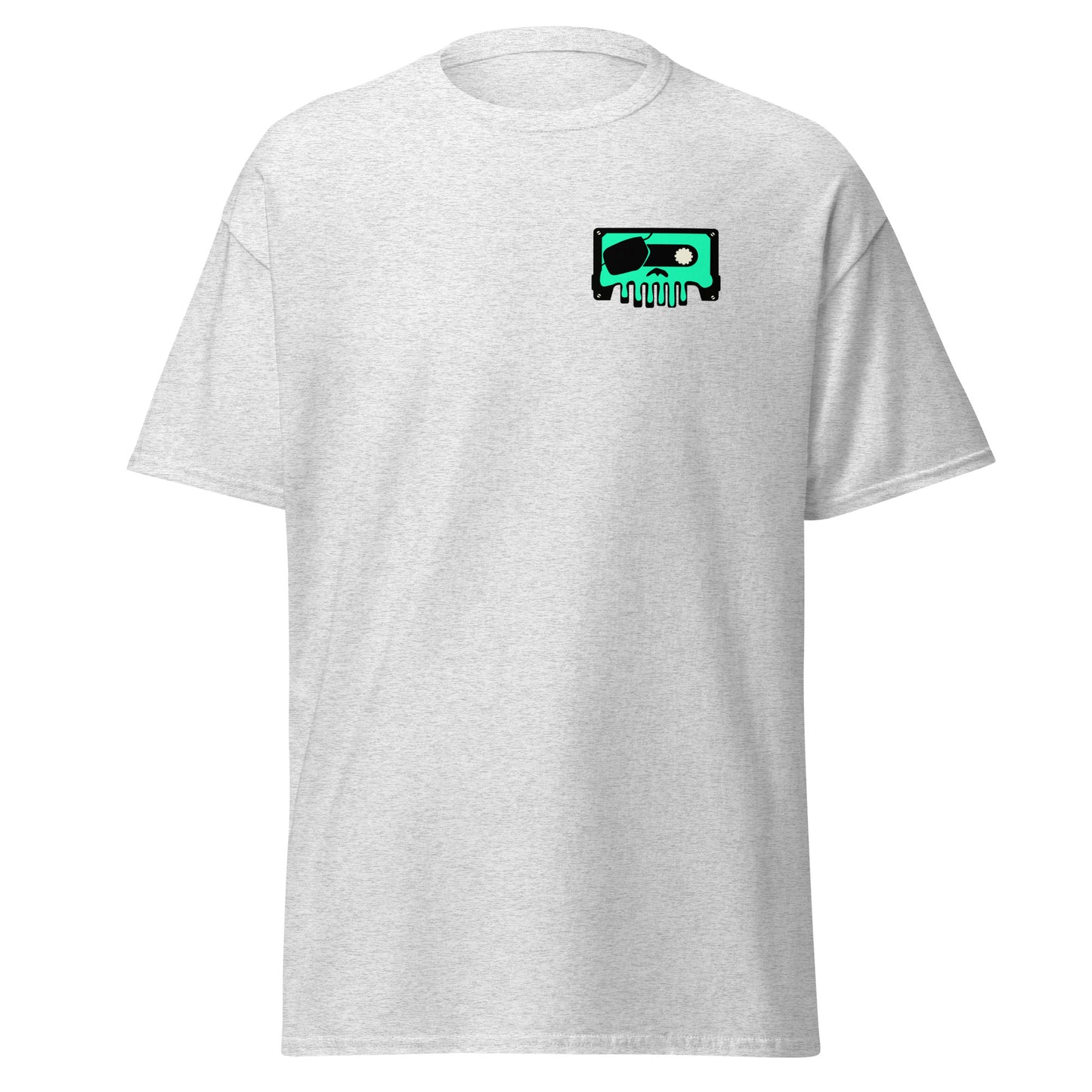 Pirate On Cassette Skullawag Green Logo Tee Shirt
